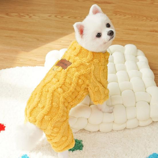 Dog Pajamas Plush Turtleneck Dog Sweater with D-ring Winter Warm Clothes Puppy Onesies for Boy Girl Small Medium Dogs