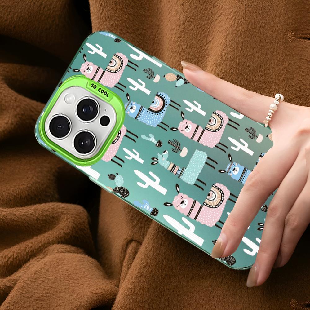 Llama Alpaca Animals Cartoon Colorful Phone Case For IPhone 16 15 14 13 12 11 Pro Max X XR XSMAX Matte Shockproof Back Cover