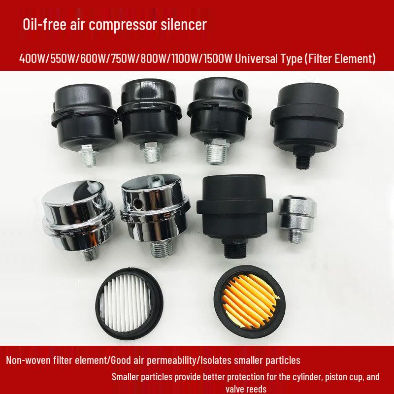 Leiser ölfreier Luftkompressor Schalldämpfer: 1/2" & 1/4" Hochdruck-Vakuumpumpen-Filterelement-Zubehör.