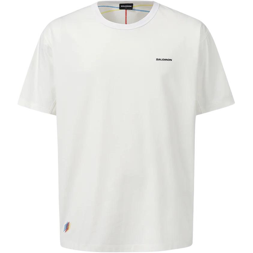 

SALOMON Футболка мужская с вышивкой логотипа, с круглым вырезом, свободного кроя, топы, белая C28145 M