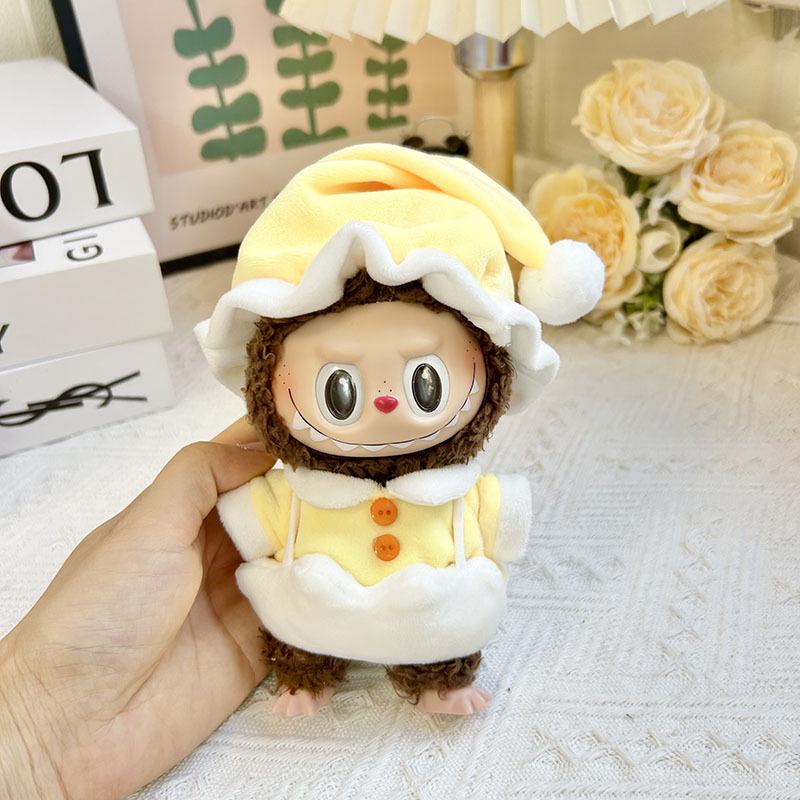 17cm Labubu Doll Clothes: Ice Cream Overalls - Cute Pendant Blind Box