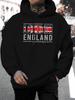 Unisex New Stylish And Personalized London Design Letter Print Casual Sweatshirt, Fashionable Drawstring Hoodie for Autumn And Winter, Comfortable And