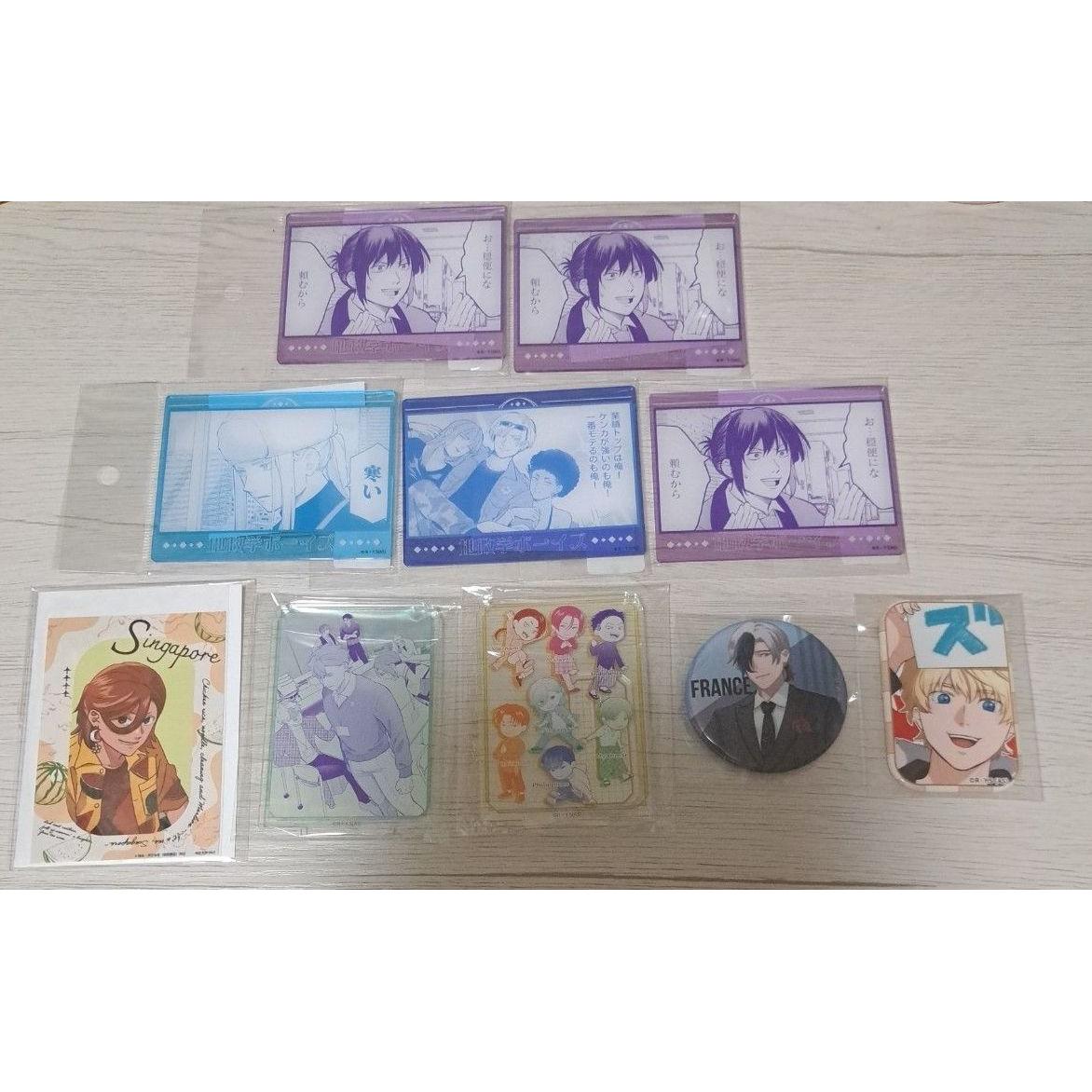 Used Geopolitics Boys Chisebo Acrylic Card Can Badge Acrylic Stand Japan America Canada France Russia Singapore