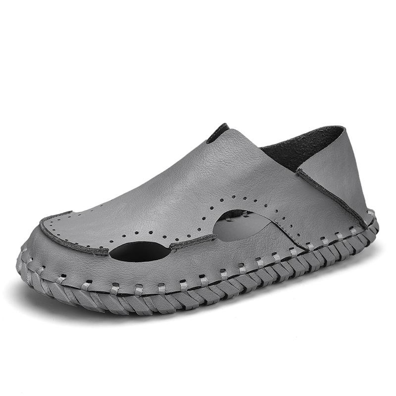 Men's Sandals Summer New Youth Trendy Personality Handmade Beach Closed Toe Stylish Outdoor Slippers