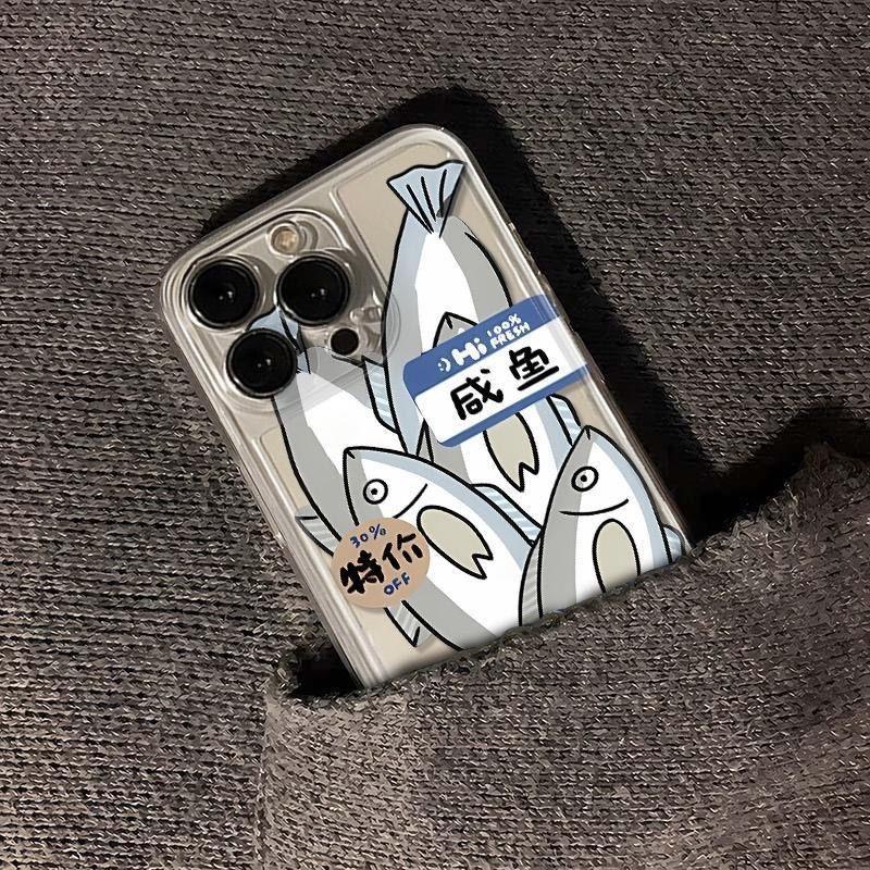 Discounted Salted Fish Phone Case For Samsung S25 S24 S23 S22 S21 S20 FE Note20 Note10 Plus Ultra Lite 5G Clear Soft TPU Cover