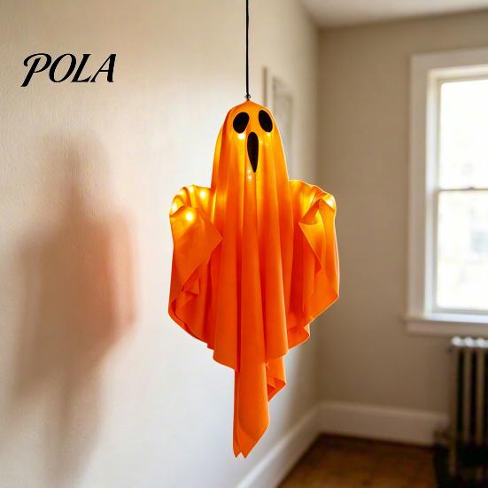 Halloween Tree Ornament Glowing Ghost Hanging Decor, Fabric Light Up for Window Decor Garden Door, Spooky Yard Patio Decoration Party, Trick or Treat