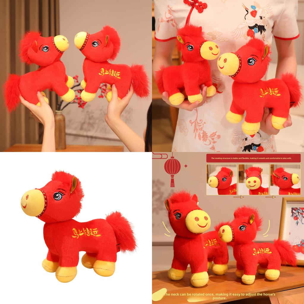Chinese Zodiac Pony Plush Toy With Pp Cotton Fill For Chinese New Year Gift