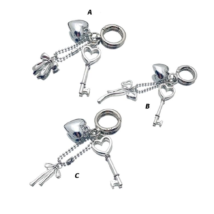 Love Keychain Heart Key Holder Love Key Pendant Metal Key Adornment Stylish Key Jewelry Alloy Texturte for Couples