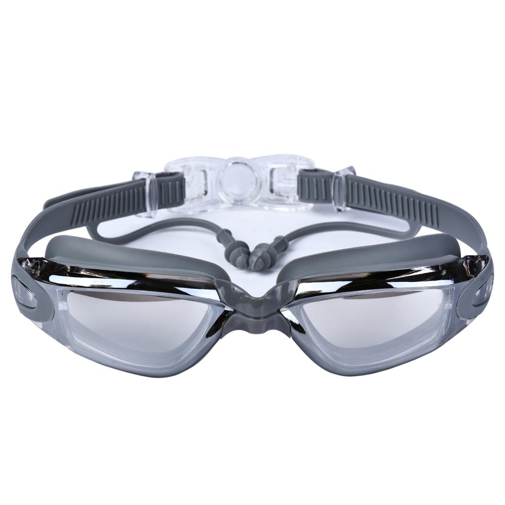 Adult Anti-fog Professional Swimming Goggles with Earplugs Electroplating Silicon Gel Swimming Goggles
