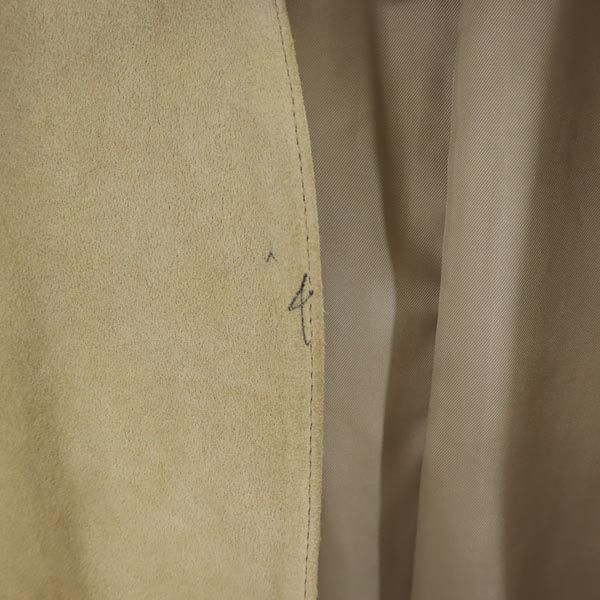 Ron Herman Long Rum Leather Coat XS Beige Sheep Leather Women Used