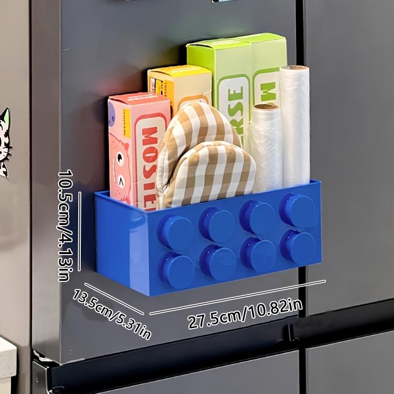 Magnetic Fridge Organizer - Colorful Multi-Compartment Storage Basket for Kitchen & Desk. Save Space, Stay Organized!
