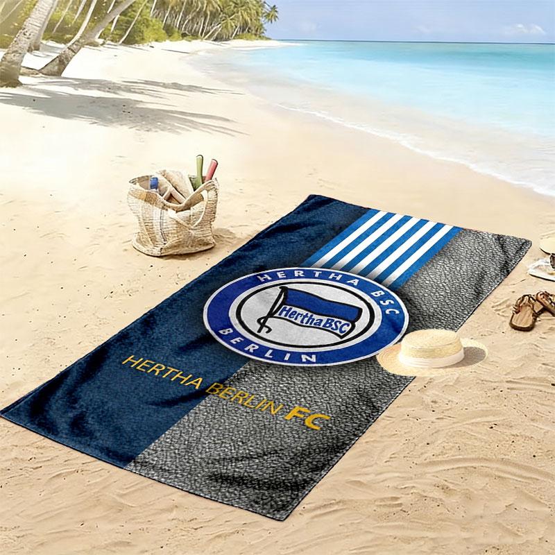 Hertha BSC Print Beach Towel, Large Soft Quick Dry Towel for Beach Camping Swimming