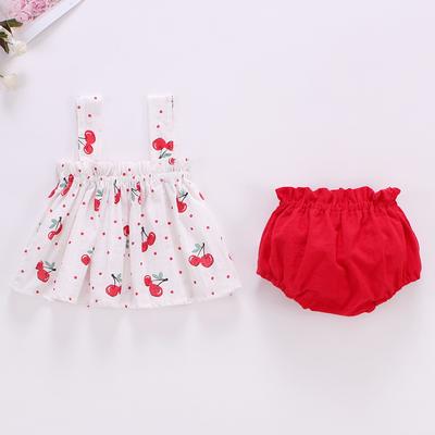 Baby Summer Skirt Set Girl Baby Clothes 0-2 Years Old Infant Plaid Suspender Skirt Two-piece Set