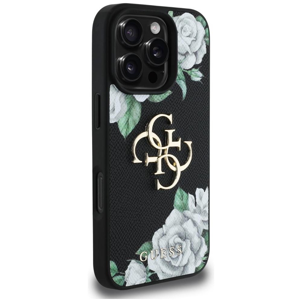 Etui Guess Grained Roses Big 4G Logo Do  Iphone 16 Pro Max Czarny