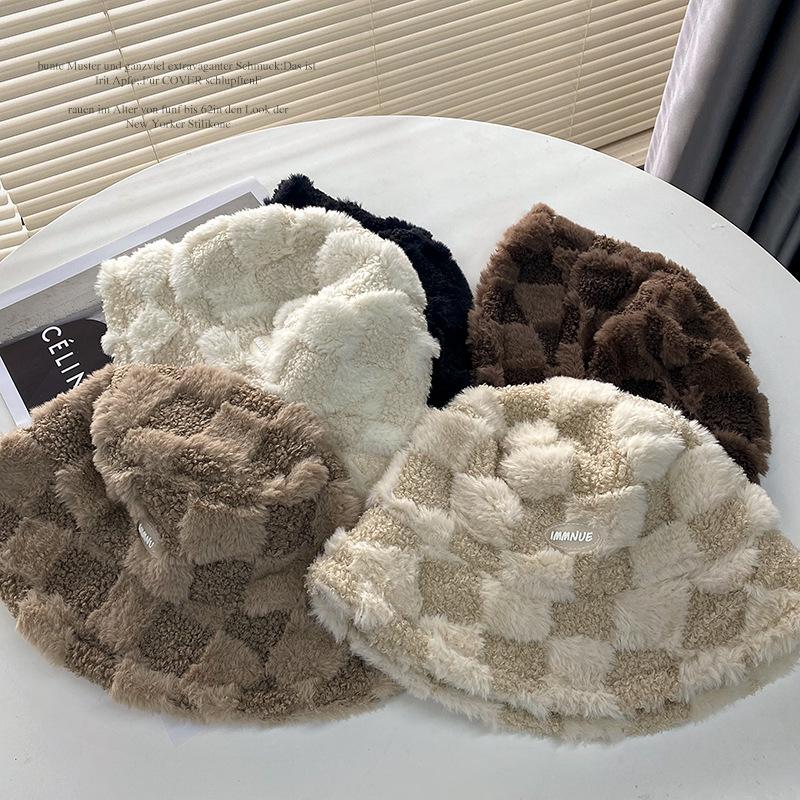 1pcThe New Pot Hat Is A Versatile Choice for Women In Autumn and Winter.It Features A Warm Sheepskin Fisherman Hat A Fashionable