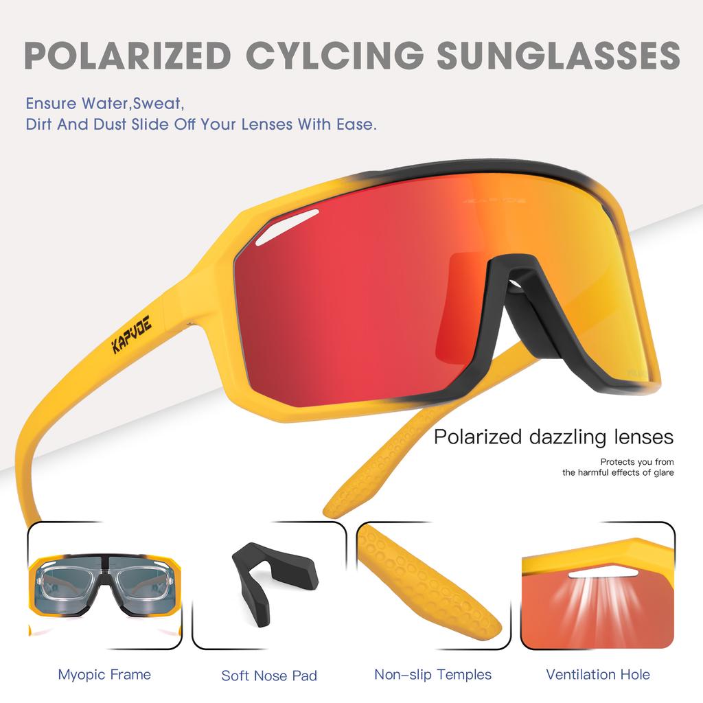 Cycling Glasses Men Cycling Sunglasses MTB UV400 Polarized Built-in Myopia Frame Bicycle Goggles Outdoor Sports Eyewear