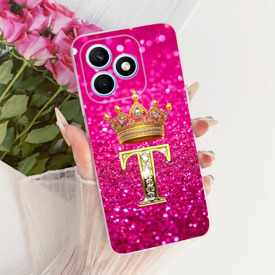 For Honor X8D Case New Fashion Crown Letters Cover 6.77'' Soft Silicone Phone Case For Honor X8d X 8d HonorX8d Back Cover Fundas