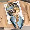 68Cm Retro Chain Printed Scarf Women'S Spring And Summer Thin Imitation Silk Scarf Retro Versatile Scarfs Headscarf Shawl