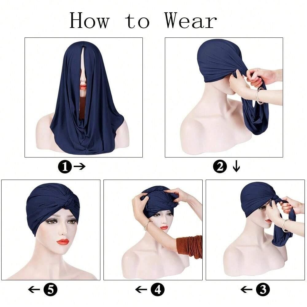 Wrap Style Twist Knot Turban Hat Elastic Islamic Headband Fashion Hijab Caps Hair Loss