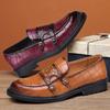 British Style Casual Leather Shoes Men's Slip-On Loafers Breathable Comfortable Autumn Season Men's Footwear Botas Para Hombre
