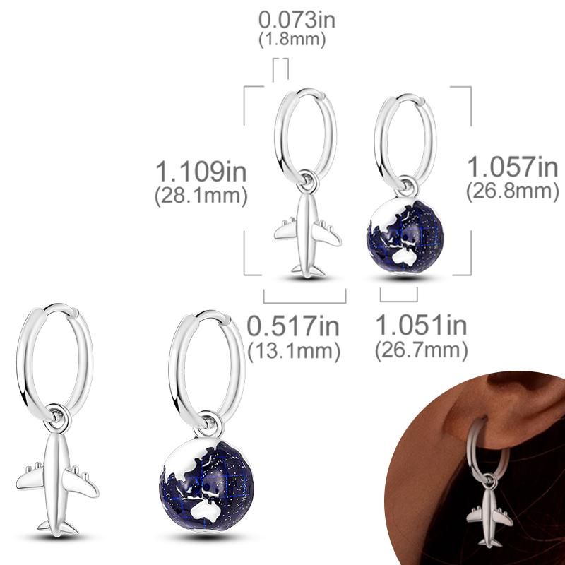 New Women Earrings Original 925 Silver Hoop Earrings Engagement Wedding Birthday Drop Earring Women Jewelry Gifts