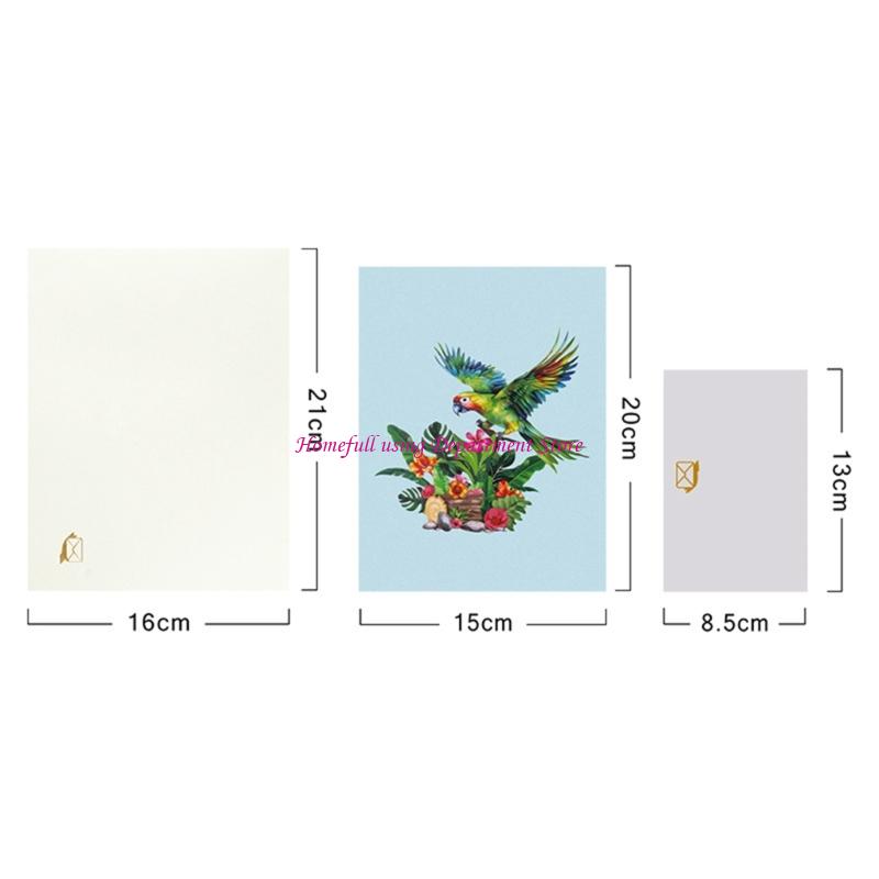 Mother’s Day Greeting Card Handmade 3D Flower Bird Greeting Card with Envelope