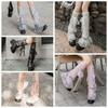 Transparent JK Calf Long Socks Lace-up Bow Mid-tube Stockings Y2k Loose Stockings  Spring Summer