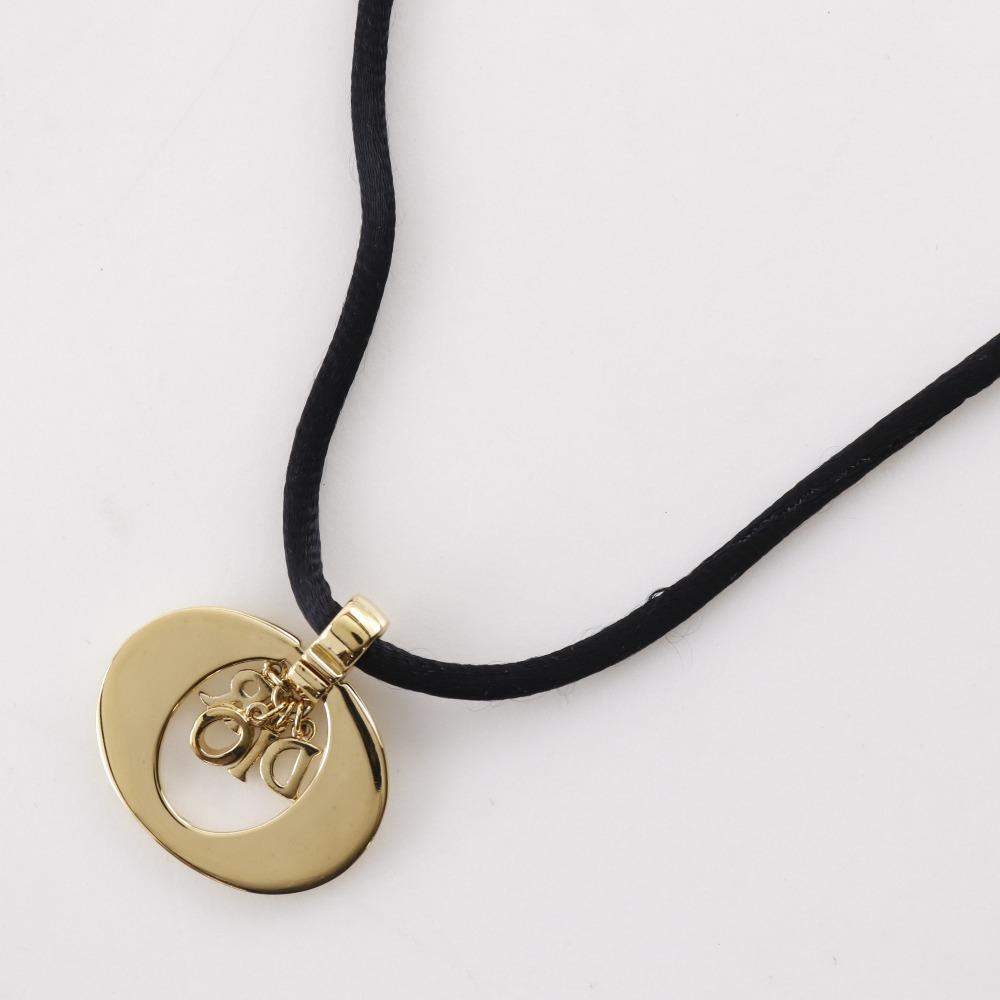 Dior logo Necklace Plated Gold 10.3g Women Used