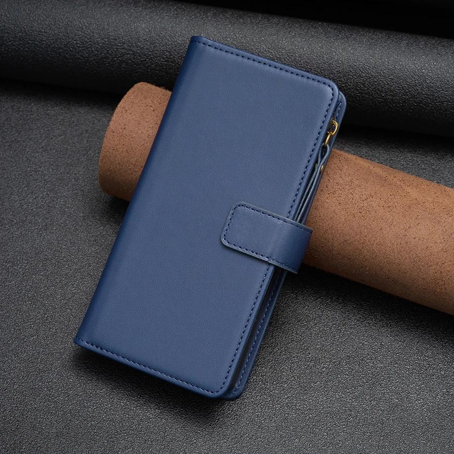 Wallet Flipped Solid Color Multi Card Zipper Leather Case For Samsung Galaxy S24 Ultra S23 Plus S22 S21 S20 FE A A4 A3 A1