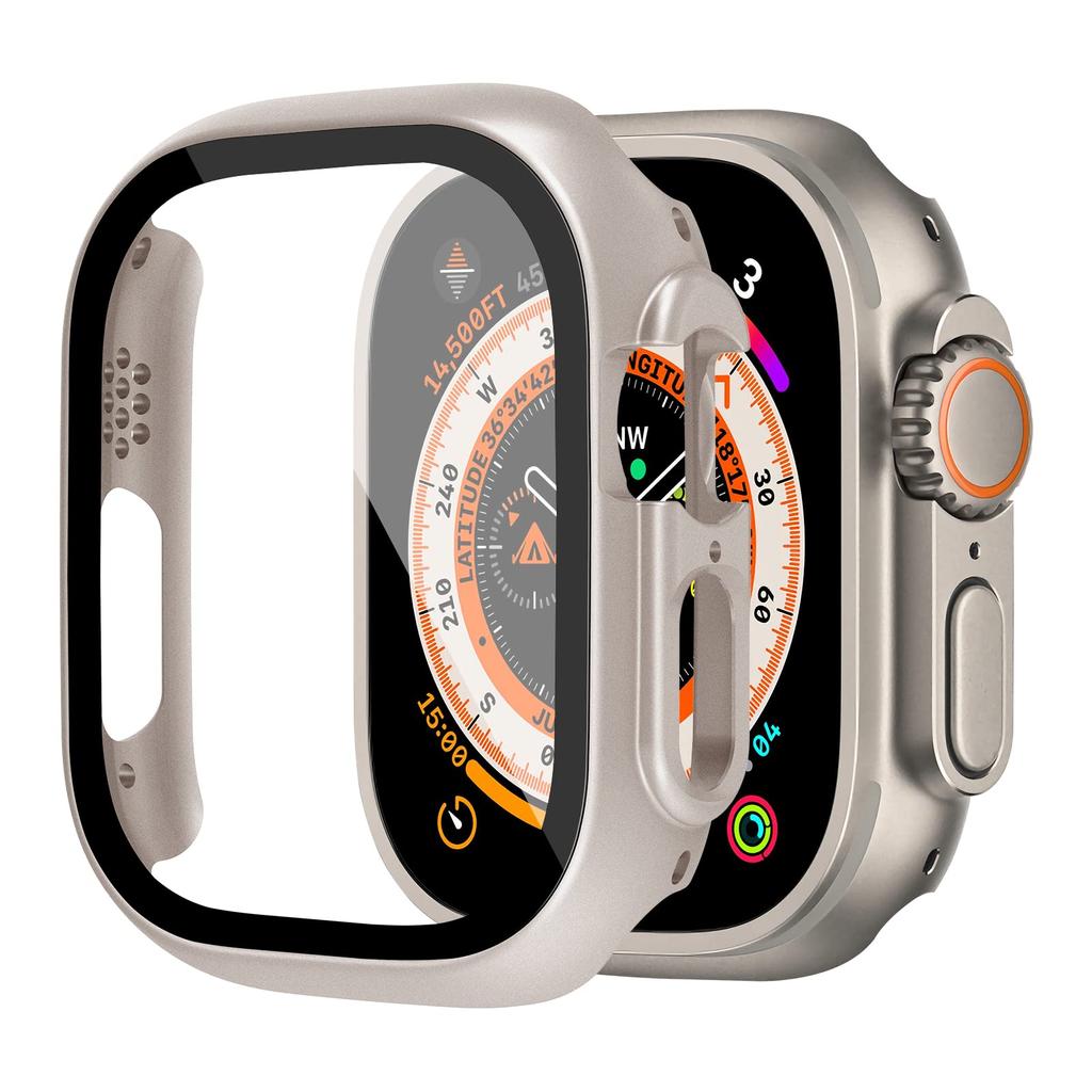 Glass+case For Apple Watch Ultra 2 3 49mm smartwatch PC Bumper+Screen Protector Tempered Cover iwatch series band Accessories