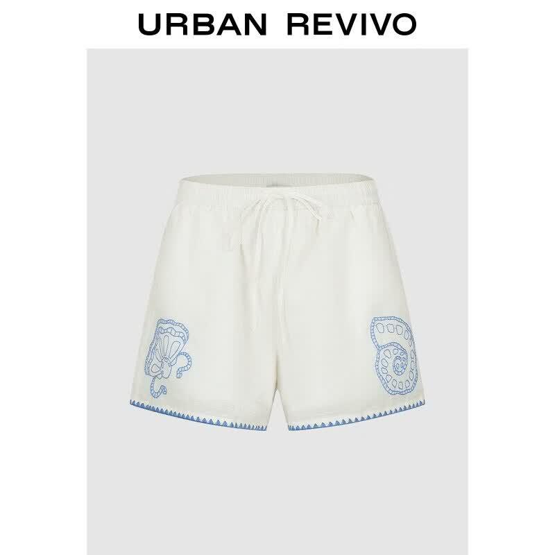 UR Women s Casual Embroidered Drawstring Shorts XS