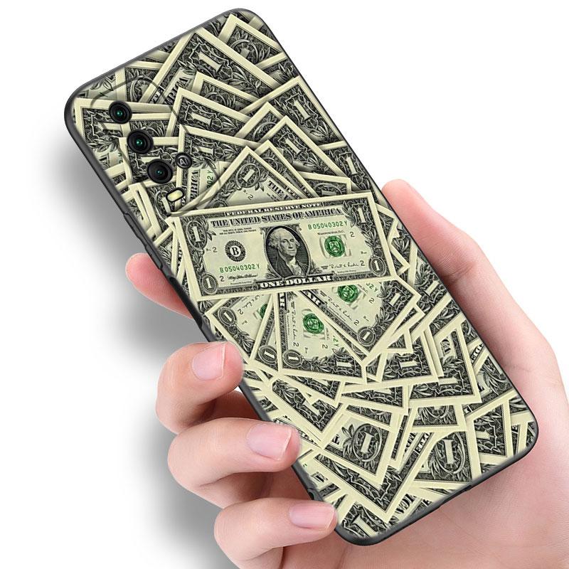 Banknote Dollar Cash Money Phone Case For Xiaomi Redmi Note 5 6 9T K20 K40 K50 Pro 7A 8A 9A 9C 9i 10A 10C A1 S2 TPU Black Cover