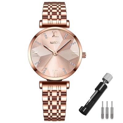 Wristwatch Gold Wrist Watch Waterproof Simple Analog Quartz Brand Stylish Casual Business Stainless Steel Watch Luxury Cute Gift for Girlfriend Rose