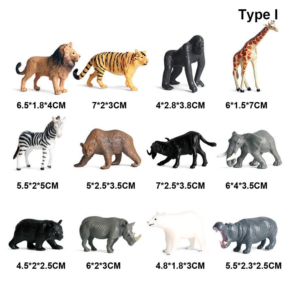 12pcs Mini Insects Simulation Ocean Animal Figurine Dog Cat Wild Animal Model  Kids Toys
