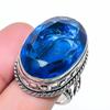 Natürlicher Blauer Topas Edelstein 925er Sterlingsilber Schmuck Ringgröße 8 AR-16985