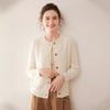Women's Cashmere Round Neck Cable Knit Button-Up Cardigan - Autumn/Winter 2025 Korean Loose Slimming Style