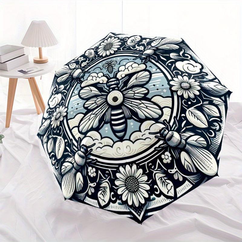 

1pc Automatic Open/Close Umbrella with One-Touch Button, Compact Folding & Retractable Design, Lightweight Travel Umbrella wit (as the picture,Iron&8K)