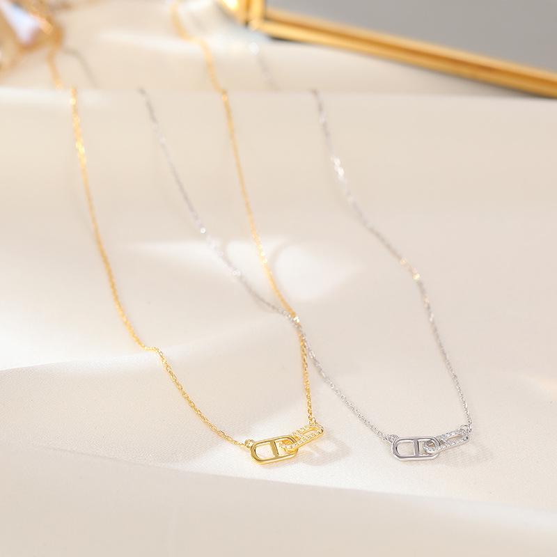 Banyan Tree S925 Silver Pig Nose Necklace: Gold-Plated, Micro Diamond, Fashionable Clavicle Chain for Women.