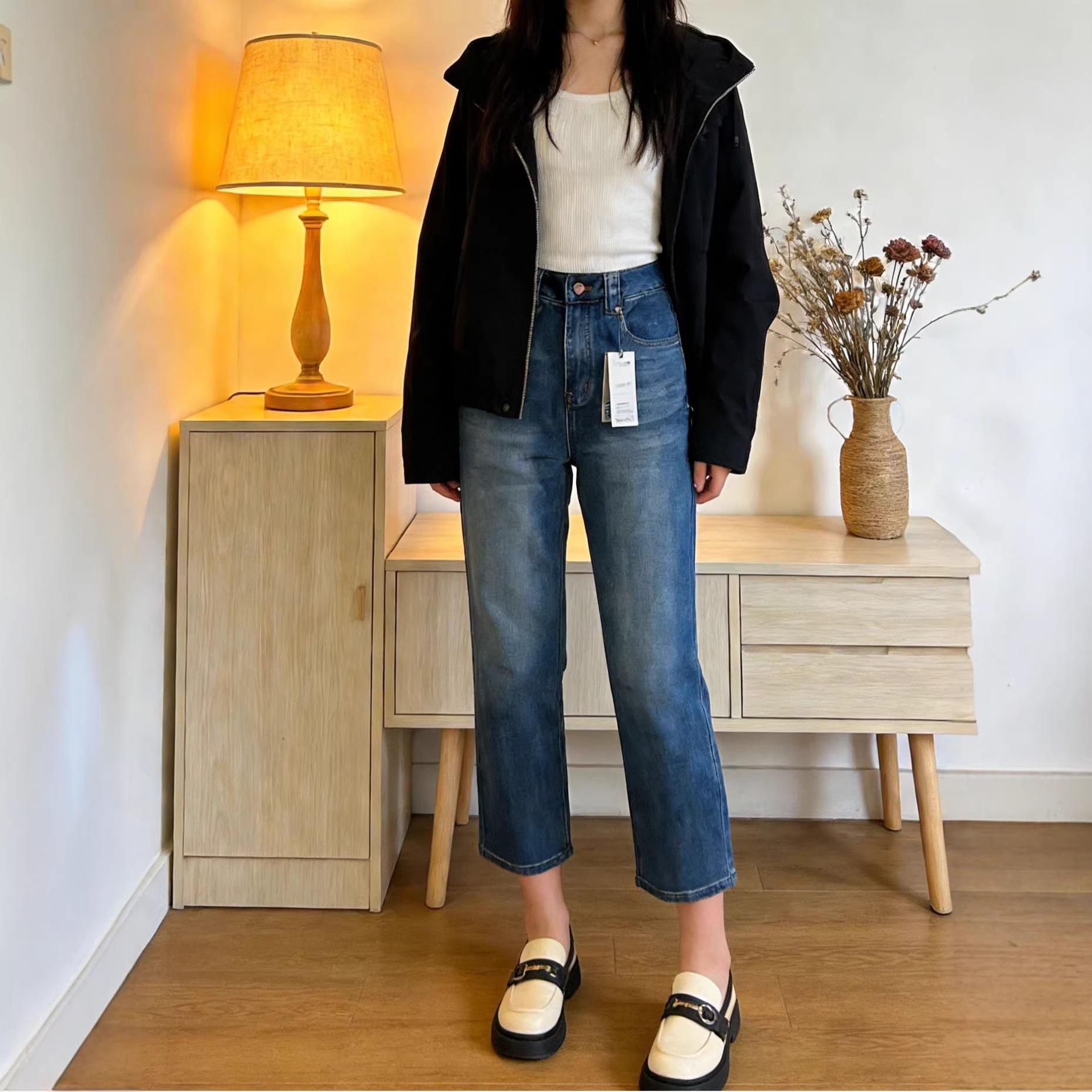 

Petite High-Waist Cigarette Jeans - Spring 2026 Collection M синій