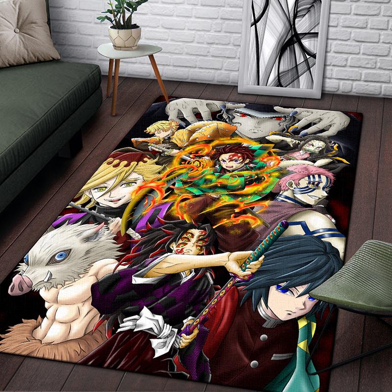 

Demon Slayer красивый ковер с росписью для гостиной большой ковер черный мягкий ковер украшения дома коврики бохо коврики для пикника 80x120cm(31x47 in)