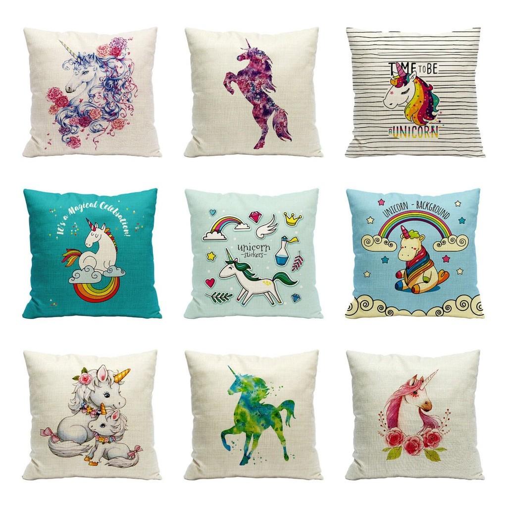 Pillow Unicorn Case Cute Cartoon Print Home Living Room Sofa Car Cushion Gift