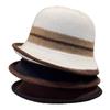 Autumn and Winter New Warm Autumn and Winter British Versatile Bucket Hat Elegant Retro Striped Top Hat Basin Hat Fashion Hat