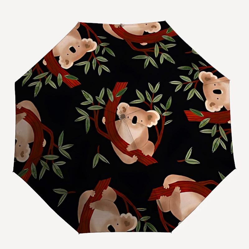 

1pc Koala Print Automatic Umbrella - 8-Rib Durable Frame, Portable Fashion Accessory & Holiday Gift yy251117165