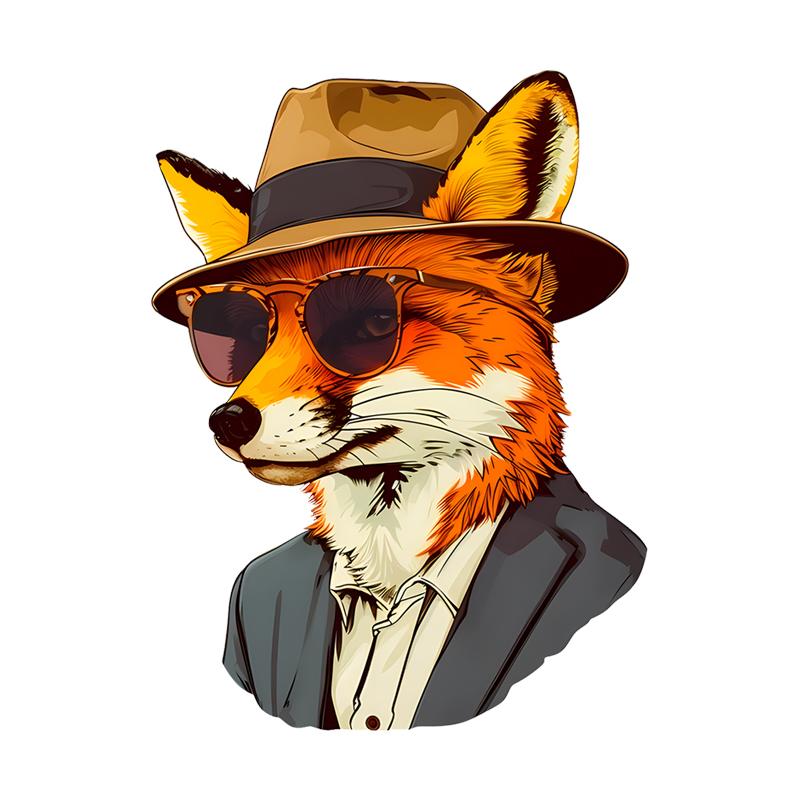 

Cartoon Fox Car Bumper Window Stickers For Car Truck Van Fashion Decals Vinyl Material Stickers 15x11cm