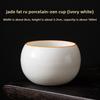 Jade Fat Ru Porcelain Meditation Cup | Ceramic Kung Fu Tea Set Master Cup - Large Ru Kiln Single Cup with Open Piece Raisable