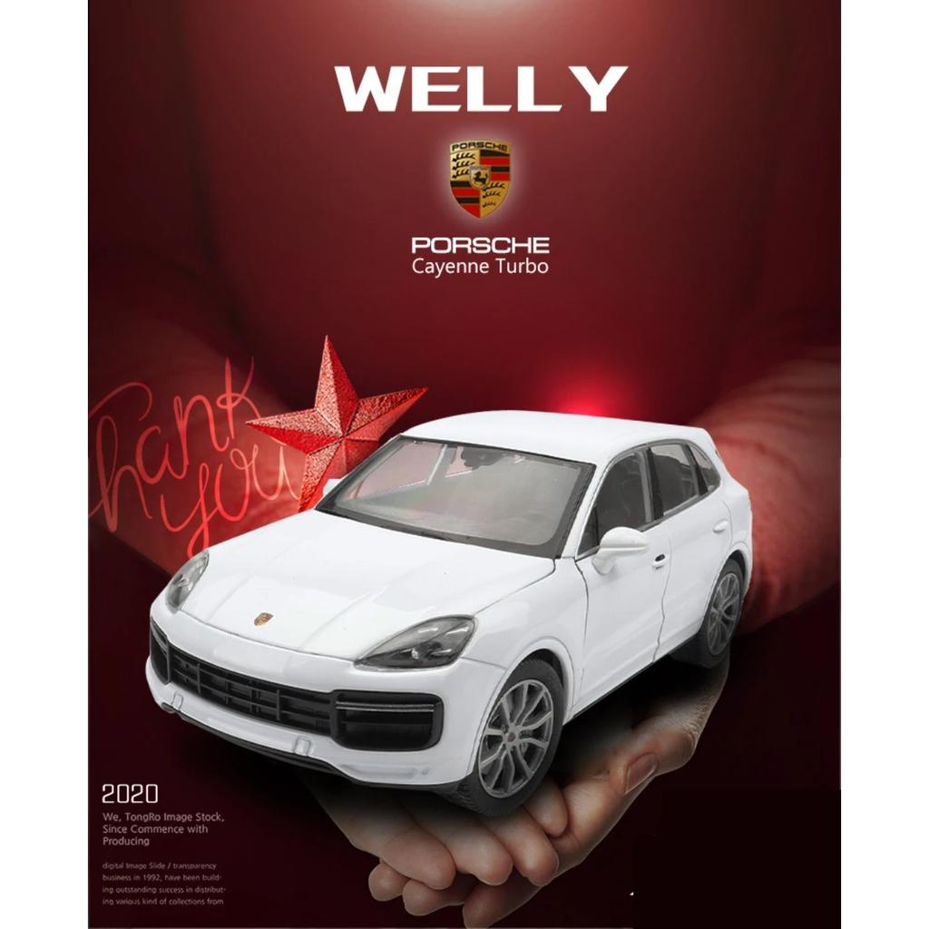 Welly 1/24 Porsche Cayenne Turbo Alloy Miniature Toy Car Model Diecast Metal Static Scale Model Car Kid Toy Vehicle Gifts