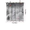 1 Pc Christmas White Snowman Shower Curtain Waterproof Shower Partition Curtain with 12 Hooks Multiple Sizes Machine Washable
