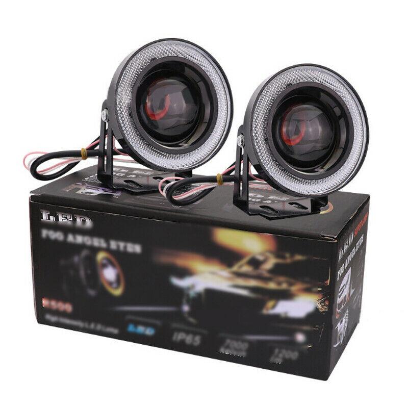 1 pcs 3.5" Angel Eyes LED Fog Light Car SUV Universal White Driving Head Lamp 12V