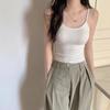 Padded Suspender Tank Top for Women's Outerwear Camisole for Students and Girls' Sports Bottoming Slim Fitting Versatile Style Lingerie