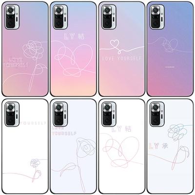 Funda de silicona para teléfono con diseño de flores Love Yourself para Xiaomi Redmi Note 10, 10T, 10S, 9S, 8T, 9, 8, 7 Pro Max, 8A, 9A, 9C, 9T, color negro